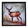 Deer Framed Metal Print Bathroom, Kitchen, Office, Home Decor Wall Art Ready to Hang, Square, 8X8