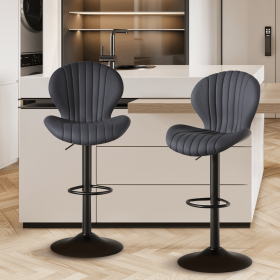 The dining chair is made of comfortable and soft material (Color: Dark grey)