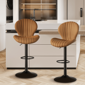 The dining chair is made of comfortable and soft material (Color: Brown)