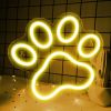 1Pc Dog Paw Print Neon Sign,LED Paw Print Neon Signs for Wall Decoration, USB Powered Dog Neon Lights with Dimmer Switch for Children's Bedroom