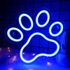 1Pc Dog Paw Print Neon Sign,LED Paw Print Neon Signs for Wall Decoration, USB Powered Dog Neon Lights with Dimmer Switch for Children's Bedroom
