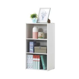 3 Tier Bookcase Modern Storage Display Cabinet (Color: White, Type: Bookshelf)