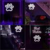 1Pc Dog Paw Print Neon Sign,LED Paw Print Neon Signs for Wall Decoration, USB Powered Dog Neon Lights with Dimmer Switch for Children's Bedroom