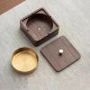 Wood Metal Ashtray Ash-Proof and Dust-Proof Design