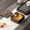 Wood Metal Ashtray Ash-Proof and Dust-Proof Design